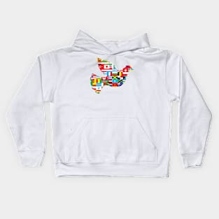 Dove in multicoloured flag design Kids Hoodie